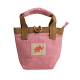 Pixie Hand Bag - Pink with Elephant Accent