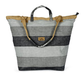 Beach Bag - Grey and Black Stripe