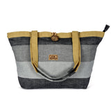 Duchess - Grey and Black Stripe Shopper