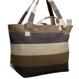 Kensington - Tan Stripe Large Shoulder Bag