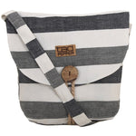 Tallulah Crossbody Bag - White and Grey Stripe