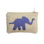 CHANGE PURSE WITH EMBROIDERED ELEPHANT