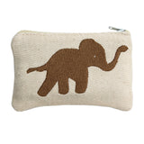 CHANGE PURSE WITH EMBROIDERED ELEPHANT