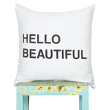 Pillow with Hello Beautiful Print