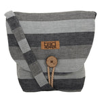 Tallulah Crossbody Bag - Grey and Black Stripe
